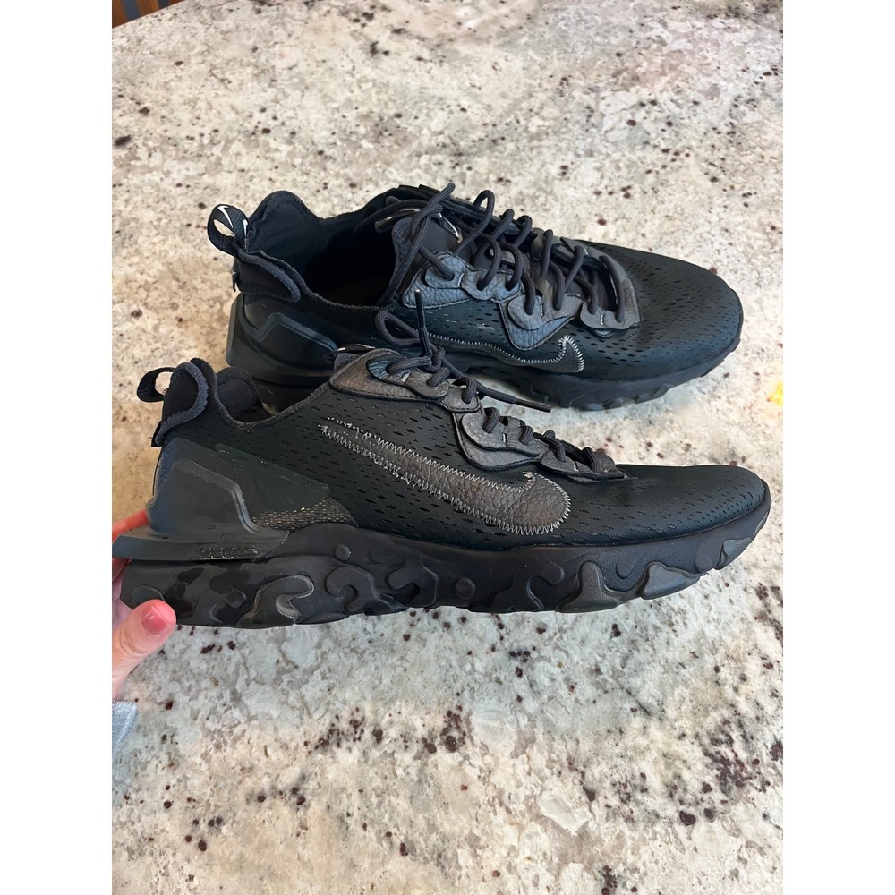 Nike React Vision D/MS/X Triple Black Sneakers CU8761-991 Mens 12.5